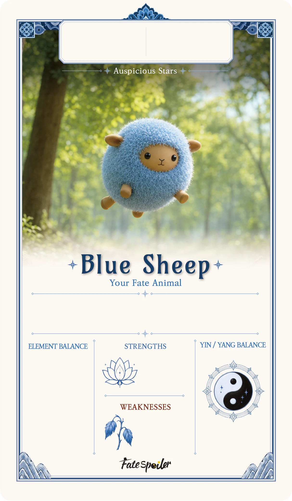Blue Sheep fate animal card