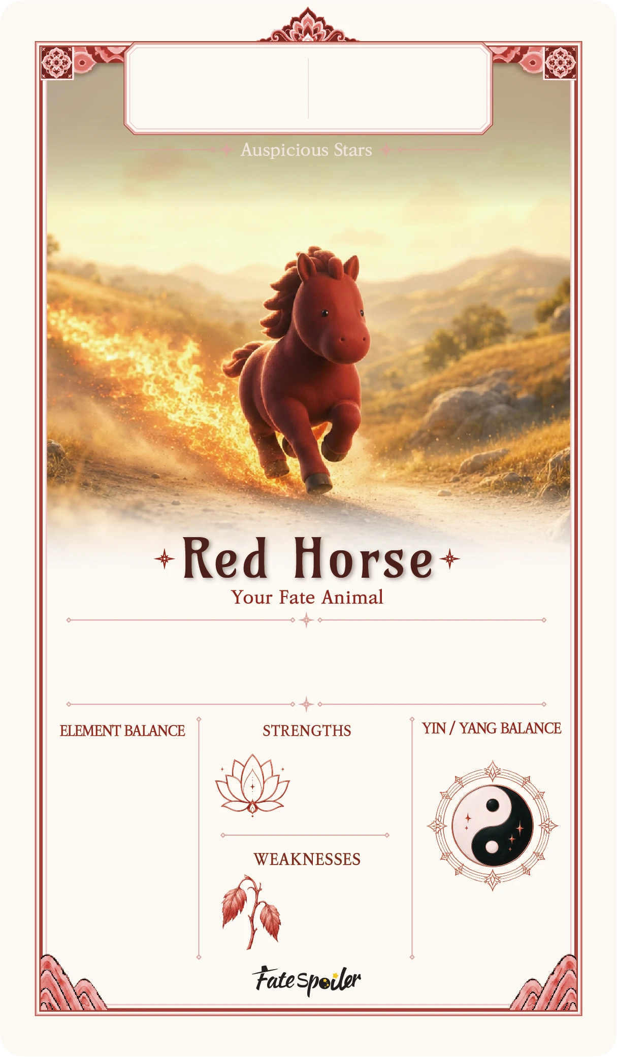 Red Horse fate animal card