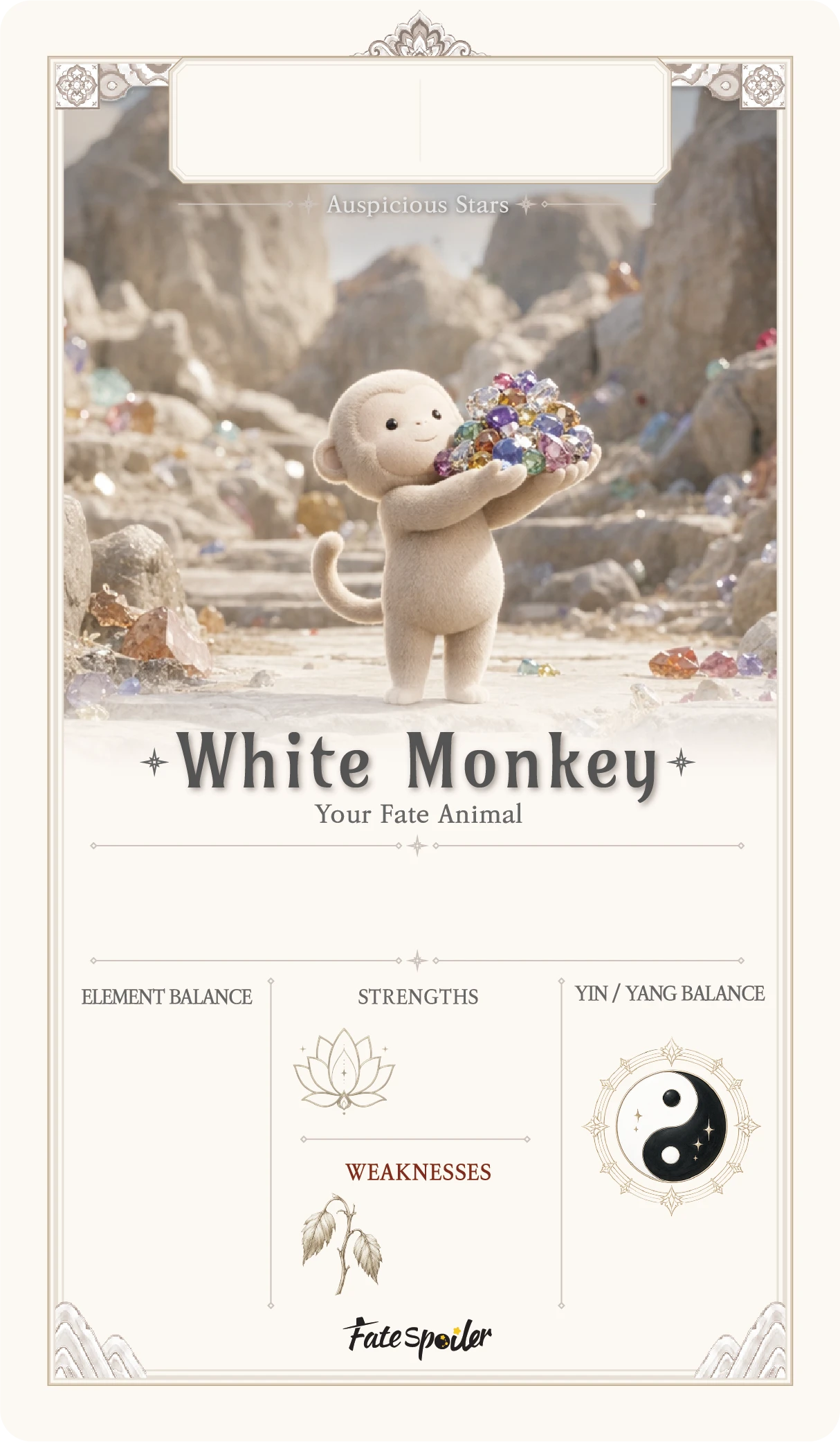 White Monkey fate animal card
